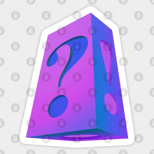 Purple Punctuation  Cube Sticker by Kalma Kun